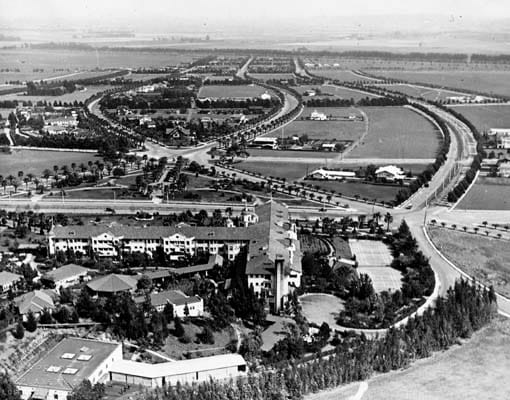 Historical aerial photograph of Beverly Hills California circa 1921