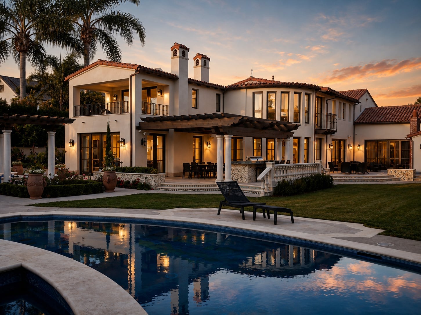 Beverly Hills custom residence on Roxbury Dr (The Spanish Court) by HR Development Inc.